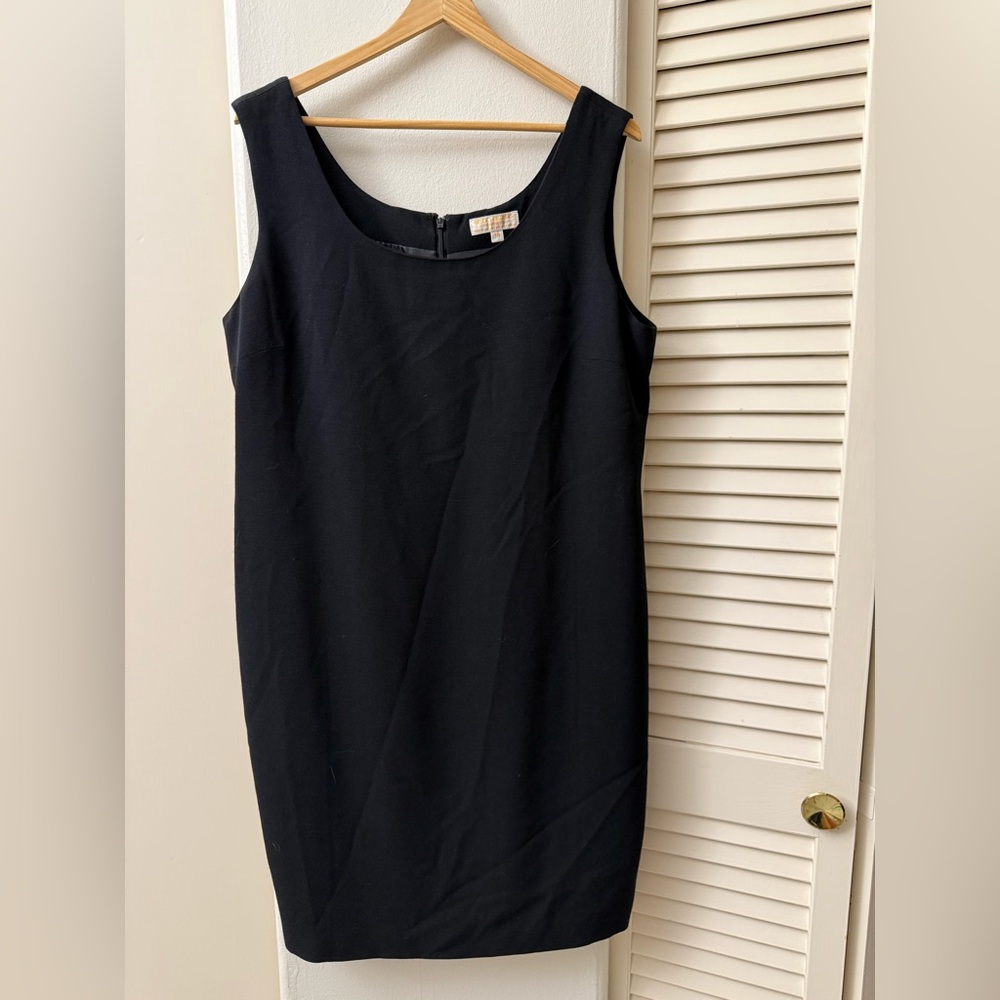 Vintage Brooks Brothers Classic Black Wool blend Sheath Dress